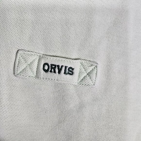 Orvis Mens Polo Shirt Colorblock Green Blue Trim Short Sleeve L‎ - Picture 4 of 6